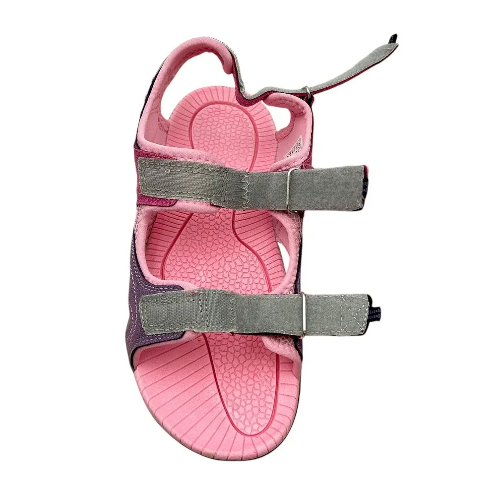 Kamik Youth Girls Suede Strappy Sandals Pink Lavender Size 6 Adjustable Straps